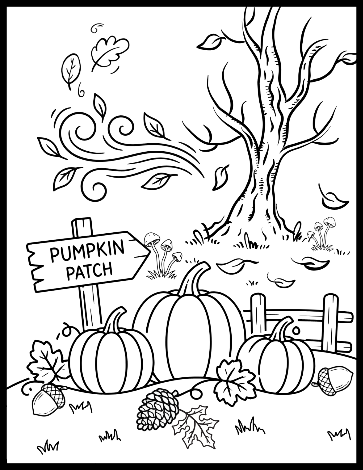 Pumpkin Patch printable coloring page