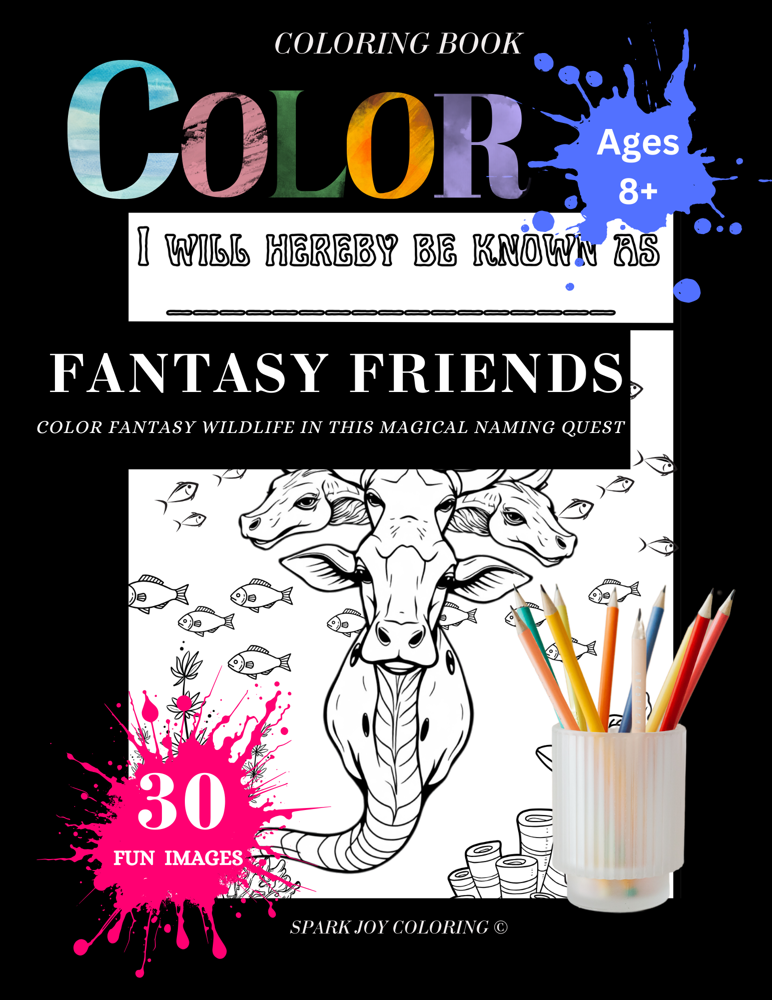 COLOR: Fantasy Friends coloring book cover