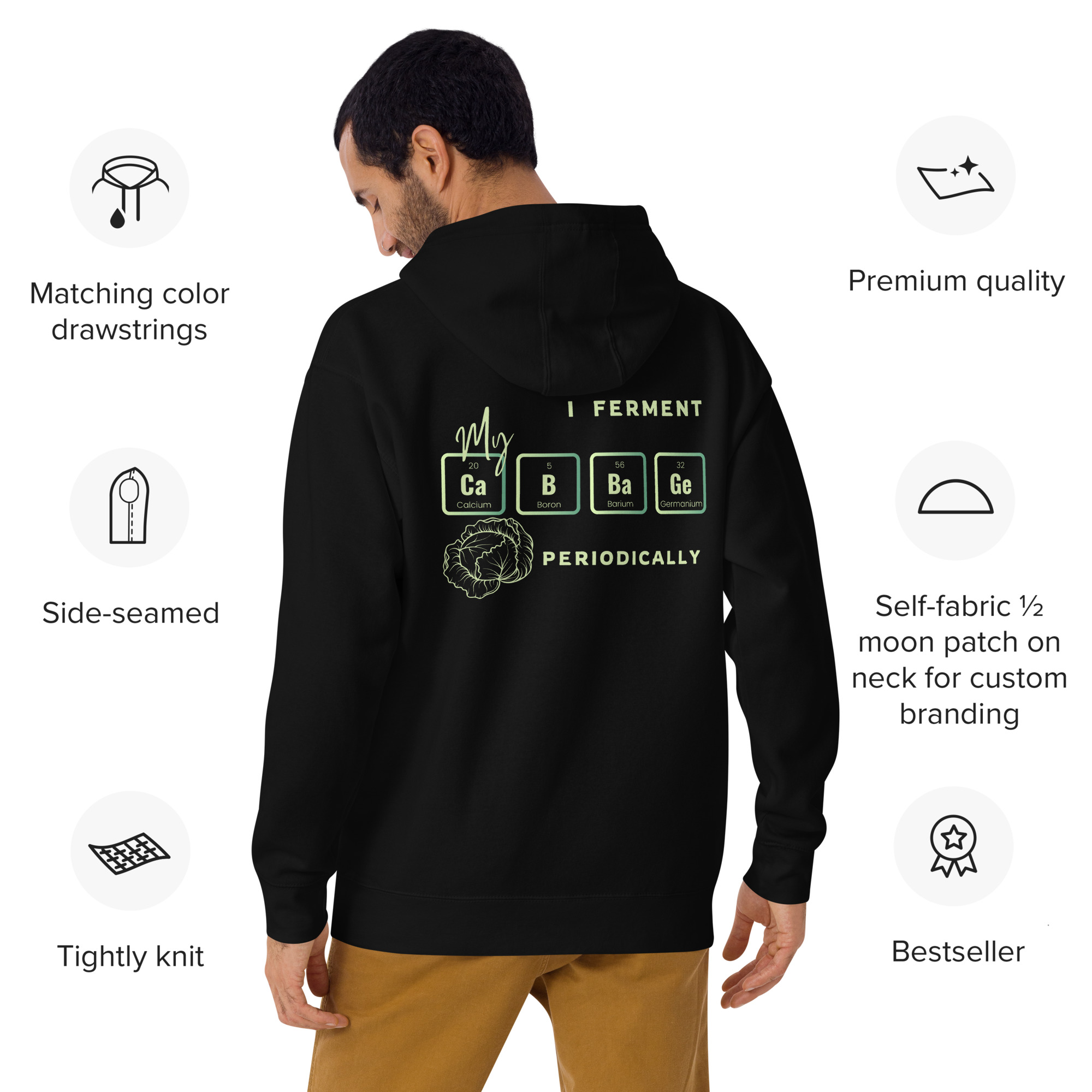 I Ferment My Cabbage Periodically Hoodie - Image 3